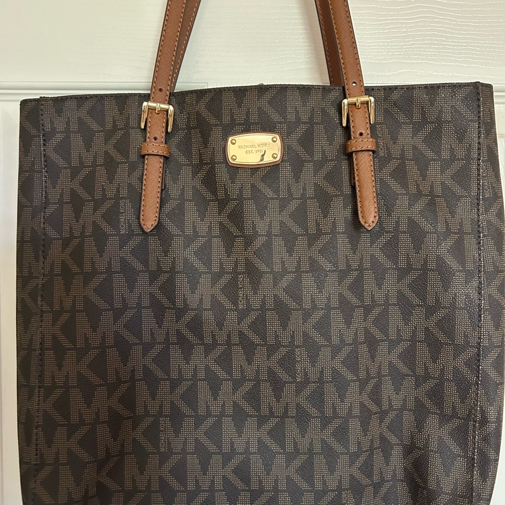 Michael Kors Dark Brown Signature Tote with Wallet